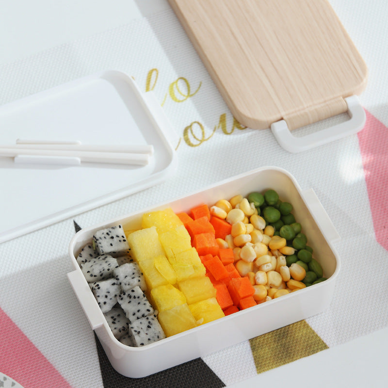 Rectangular wooden lunch box student lunch box