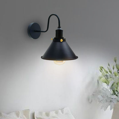 E27 Industrial Metal Wall Light Fitting Vintage Cone shape Wall