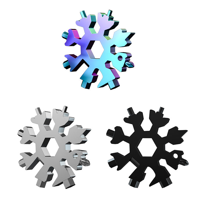 Snowflake Tool Card Portable Outdoor Emergency Octagonal Universal Snowflake