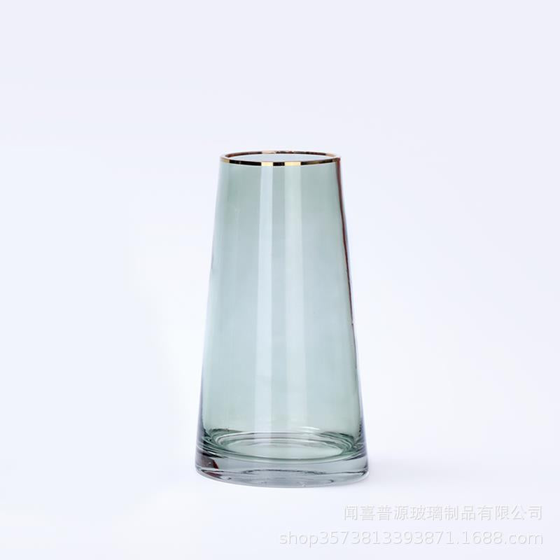 Golden glass vase restaurant home