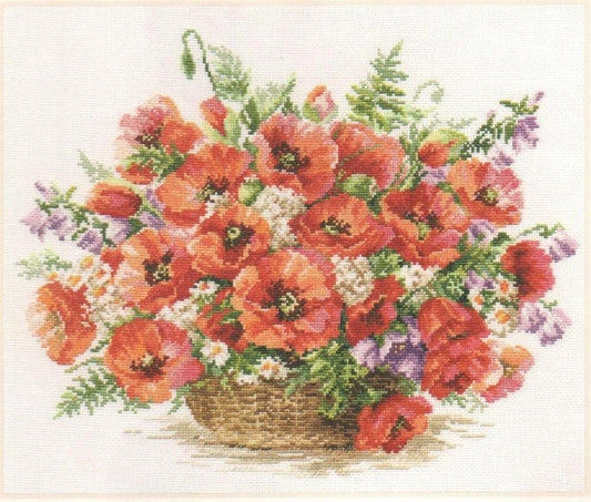 Basket of Poppies 2-28 Cross-stitch kit