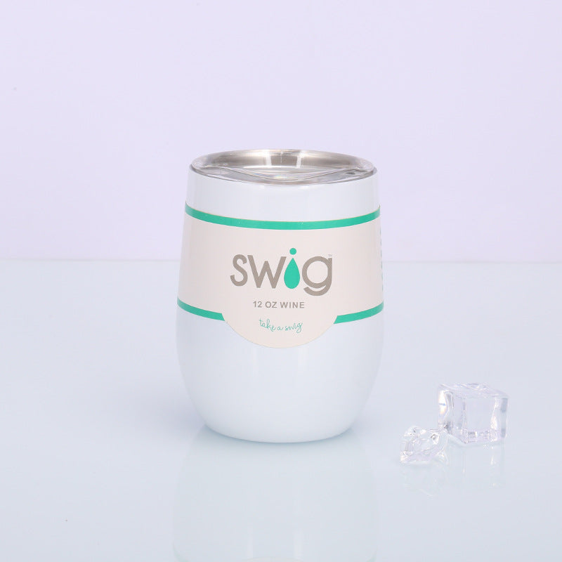 Swig Eggshell Cup 12oz Stainless Steel Wine Mug