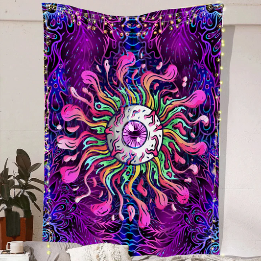 Nordic Psychedelic Eye Background Tapestry