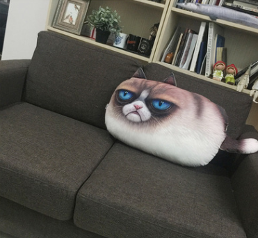 Factory wholesale creative cat plush pillow tail cat cushion large cartoon 3d printed sofa pillow