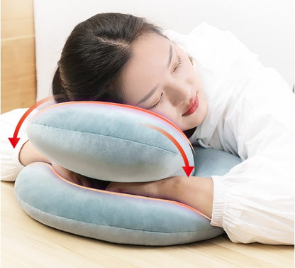 U-Shaped Desk Nap Pillow Neck Supporter Seat Cushion Headrest Travel Neck Pillow With Arm Rest