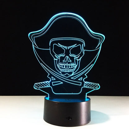 Flower skull 3D night light