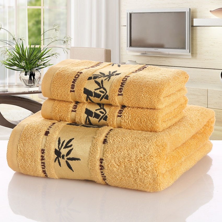 Bamboo charcoal fiber bath towel