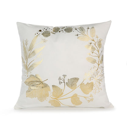 Elegant White and Gold Decorative Pillow Covers