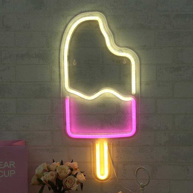 Neon decoration ins creative wall bar atmosphere lamp clean bar bed lamp romantic bedroom room layout