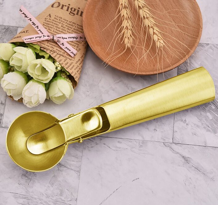 Rose Gold Brass Stainless Steel 430 Ice Cream Spoon