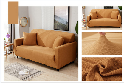 Pure color stretch waterproof sofa cover