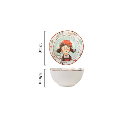 Ceramic Tableware Cute Fairy Tale Forest Baked Rice Plate Set