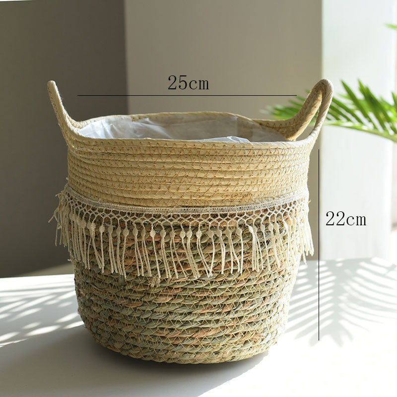 Weaving flowerpot extra large straw