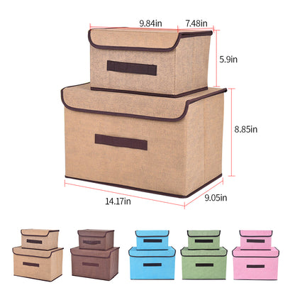 2PC/Set Closet Storage Box Collapsible Non Woven