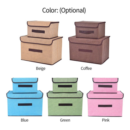 2PC/Set Closet Storage Box Collapsible Non Woven