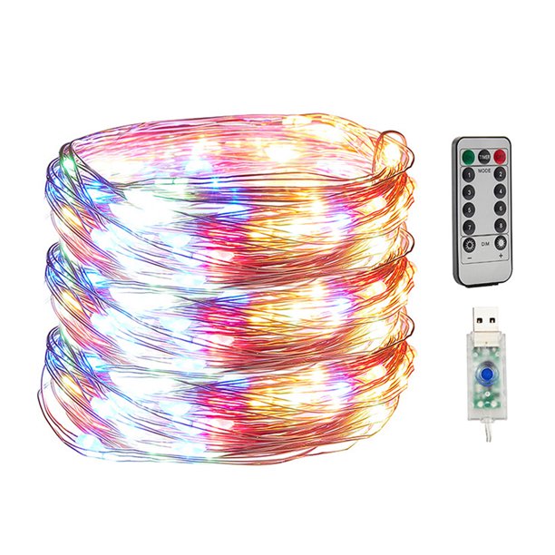 2 Pcs LED String Lights 65.6Ft 200LED Copper Wire String Lights