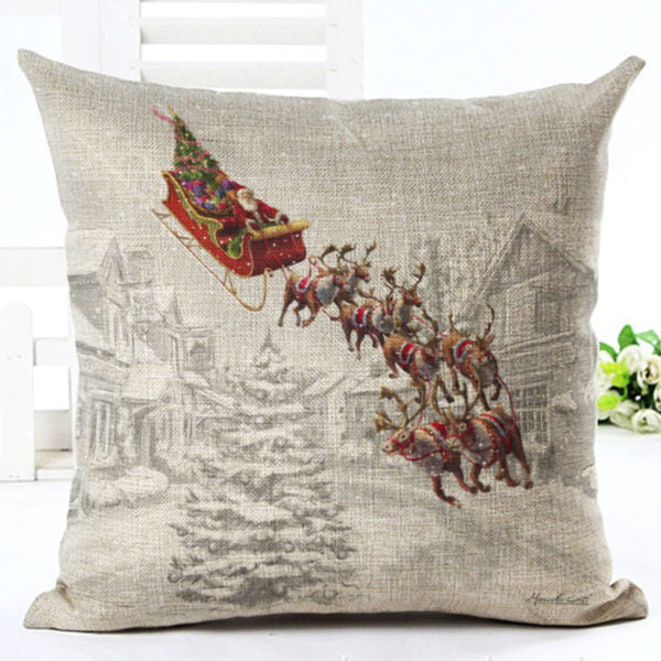 Christmas linen pillowcase