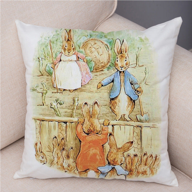 Cartoon Rabbit Peach Skin Fabric Pillow Cover Home Decoration Sofa Cushion Cover Seat Cover Easter Amazon AliExpress