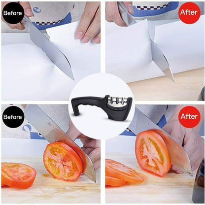 KNIFE SHARPENER Ceramic Tungsten Kitchen Knives Blade Sharpening System Tool USA