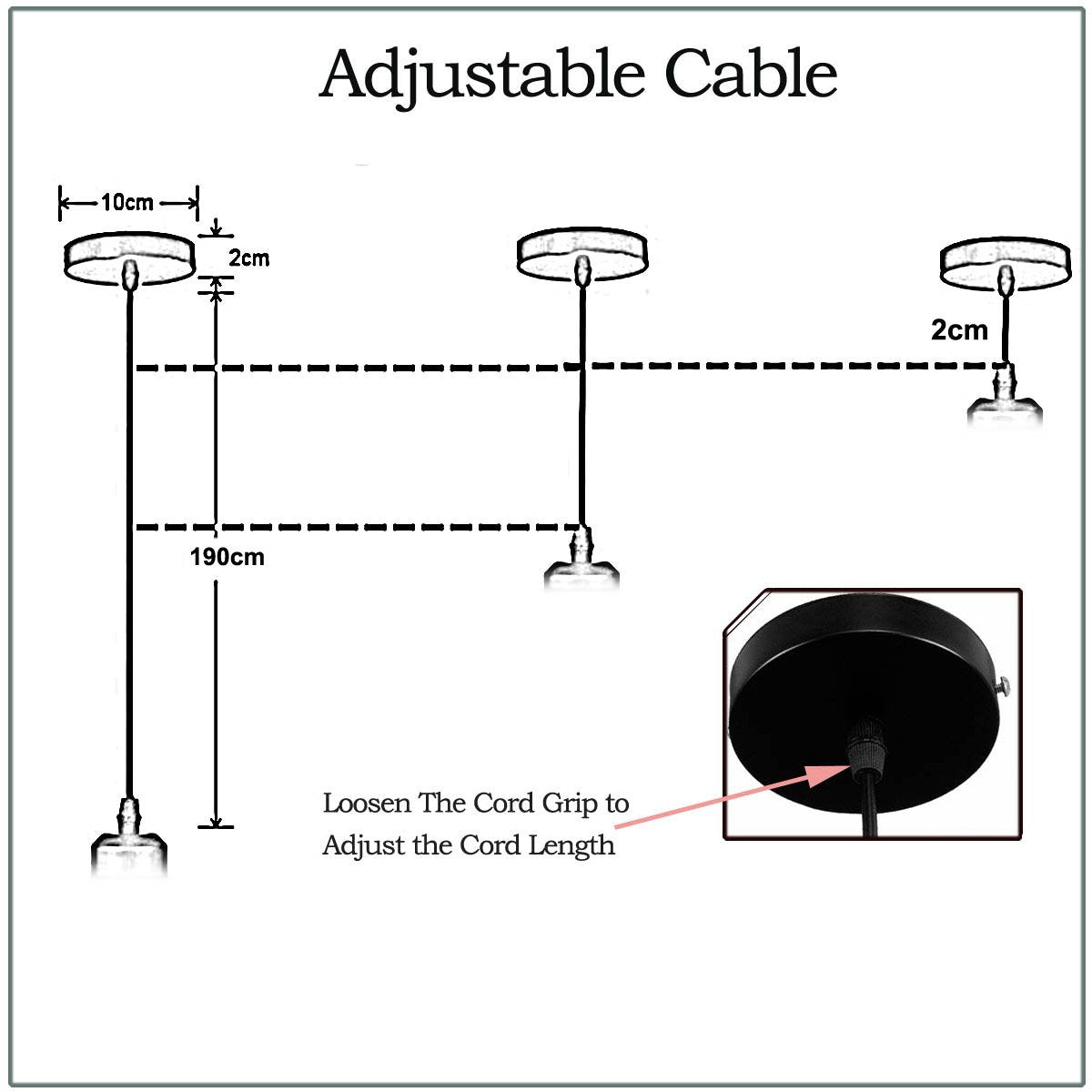 4 Outlet 2m Black & White Round Cable E27 Base Satin Nickel Holder