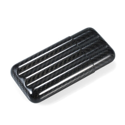 3 Cigar Case Black Carbon Fiber Cigar Storage Tube