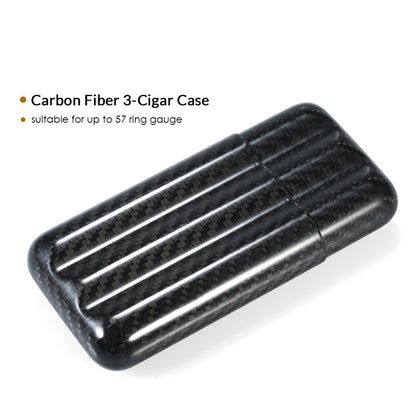 3 Cigar Case Black Carbon Fiber Cigar Storage Tube