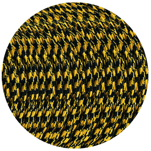 3 Core Twisted Yellow and Black Houndstooth Twisted Multi Tweed