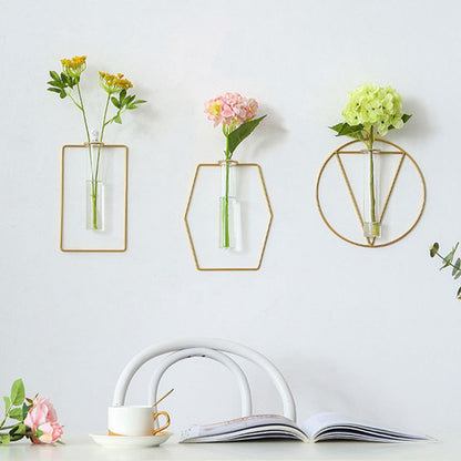 Nordic Ins Wind Golden Wall Hangings Wall Hanging Vase Hydroponics