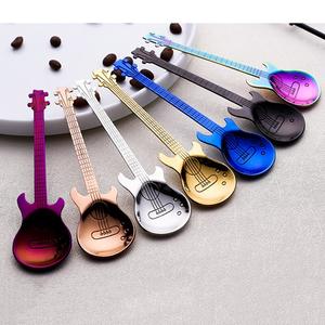 Guitar Coffee Spoon Set Stainless Steel Dessert Ice Cream Spoon Tea Spoon Coffee Accessories