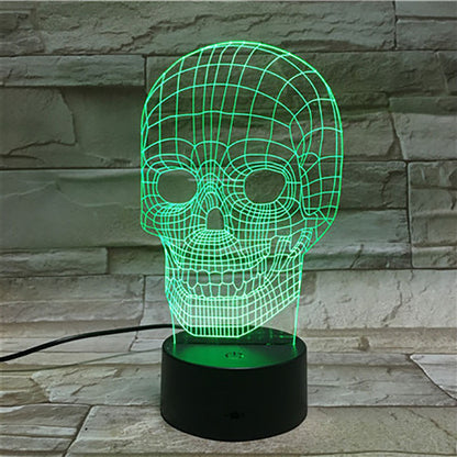 Flower skull 3D night light