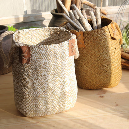 Hand woven basket flower basket basket rattan