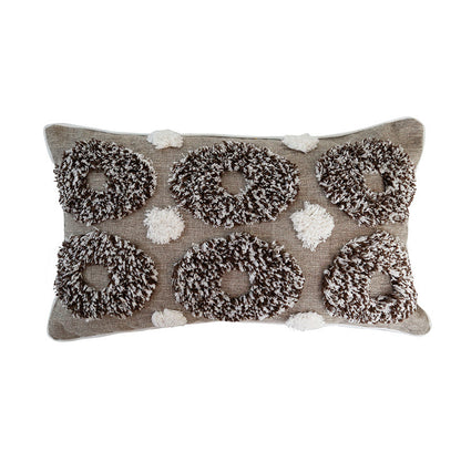 Tufted cotton linen waist pillow soft sofa bed head pillow