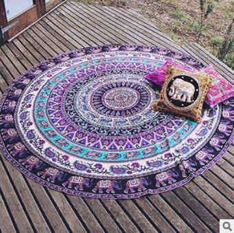 European and American style new beach towel round shawl beach mat cushion