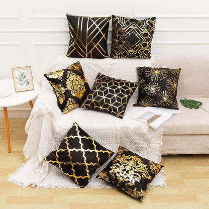 Elegant White and Gold Decorative Pillow Covers