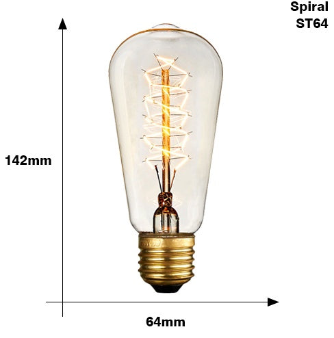 Edison Bulb E27 220V 40W ST64 A19 T45 G80 G95 G125 Incandescent filament bulb lighting Retro Edison Light Bulb