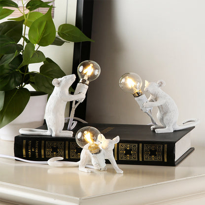 Mouse Personality Mini Decorative Lamp Children'S Room Table Lamp Dormitory Bedside Eye Protection Small Table Lamp