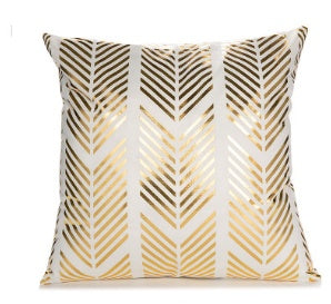 Elegant White and Gold Decorative Pillow Covers