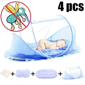 Baby foldable encrypted zipper mosquito net