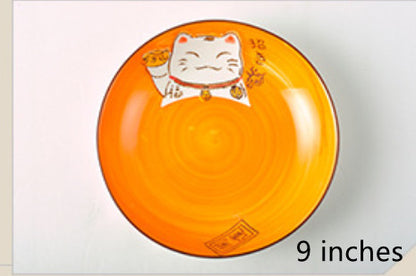 Japanese Style Cartoon Lucky Cat Ceramic Bowl