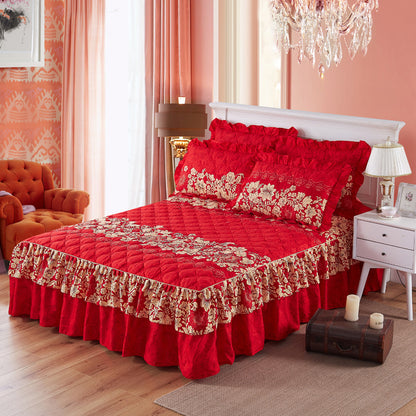 Thick double-layer lace bedspread