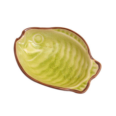 Leaves small ceramic saucer kitchen multipurpose sauce dish seasoning sauce vinegar sauce glaze ice tableware dish wholesale