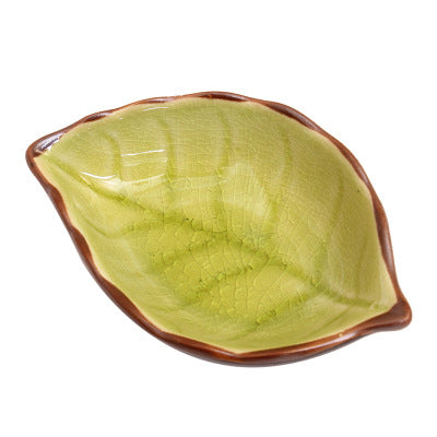 Leaves small ceramic saucer kitchen multipurpose sauce dish seasoning sauce vinegar sauce glaze ice tableware dish wholesale