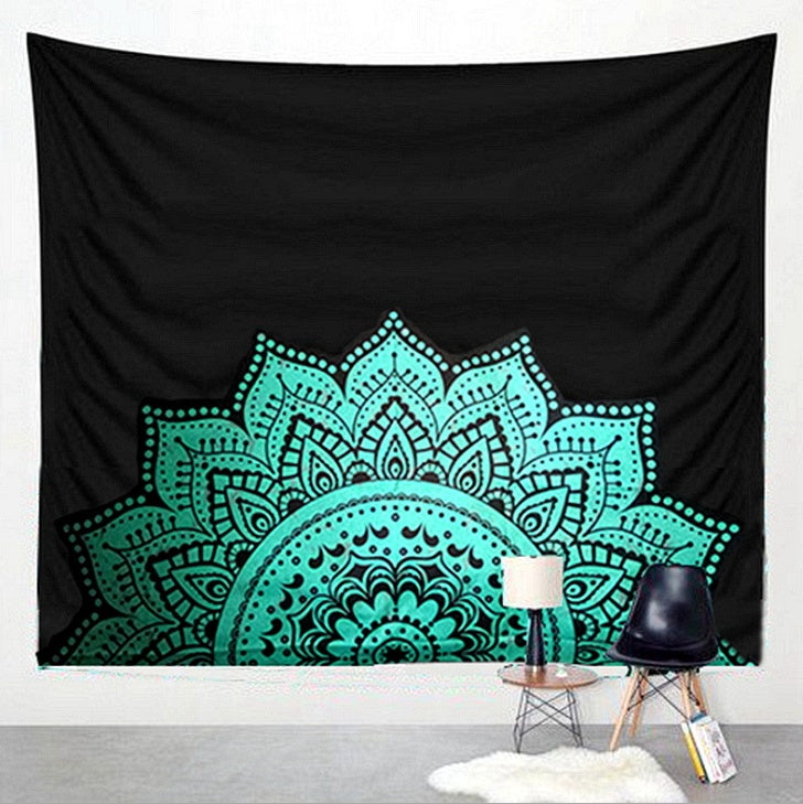 Printed home tapestry black and white with wall hanging beach towel beach blanket