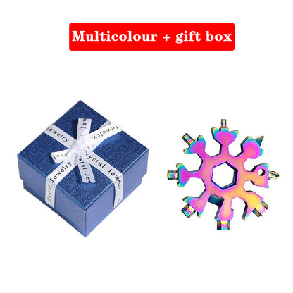 Snowflake Tool Card Portable Outdoor Emergency Octagonal Universal Snowflake