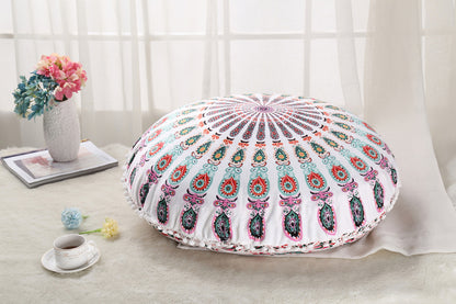 Colorful Mandala Floor Pillows Ottoman Round Bohemian Meditation Cushion Pillow Pouf