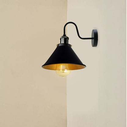 E27 Industrial Metal Wall Light Fitting Vintage Cone shape Wall