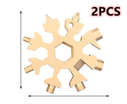 Snowflake Tool Card Portable Outdoor Emergency Octagonal Universal Snowflake