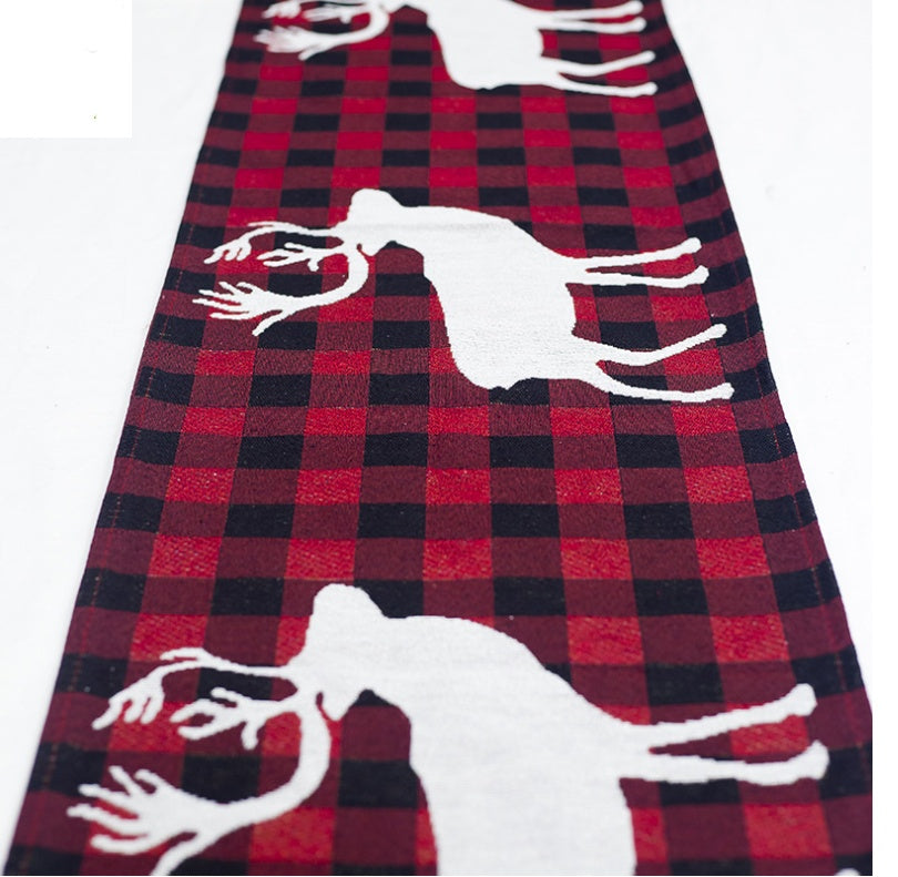 Christmas Elk Snowman Table Runner Merry Christmas Decorations