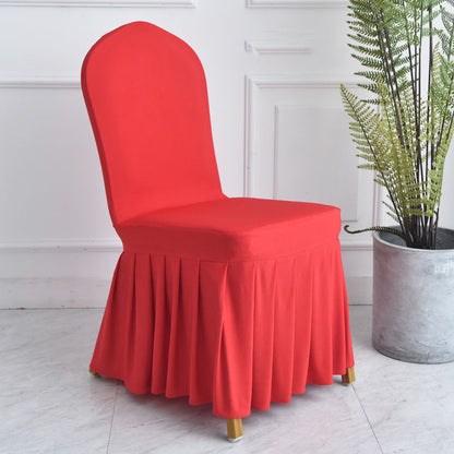 Pleated skirt side dining chair