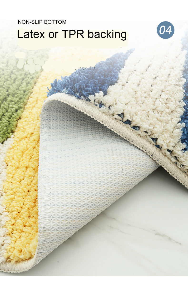 Microfiber top fast drying bath mat